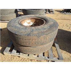 1 LOT (2) 10.00R20 TIRES & RIMS