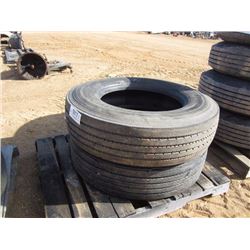 1 LOT (2) 295/75R22.5 TIRES