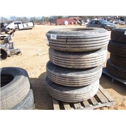 1 LOT (4) 10.00R20 TIRES & RIMS