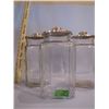 Image 1 : Lot of 3 Drugstore Display Jars with Chrome Lids