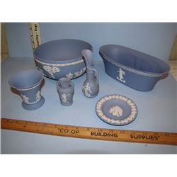 Lot of 6 Wedgewood Pieces - Oval Bowl Chipped