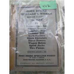 John Deere Spreader Woks Repair Catologue 62C