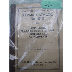 John Deere Harvest Works Repair Catalogue 47-H