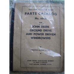 John Deere Harvest Works Parts Cataolgue 60-H