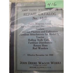 John Deere Wagon Works Repair Catalogue 15-D