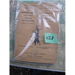 Lot of 2 Books McCormick Deering Cream Separators and Field Cultivator No 8