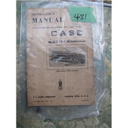 Case Operator's Manual For Model "B" Windrower