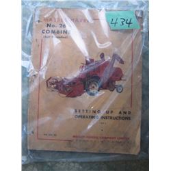 Massey-Harris No 26 Combine Setting and Operating Instructions
