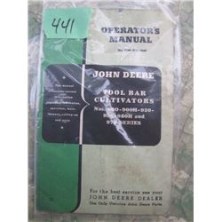 John Deere Tool Bar Cultivators Manual