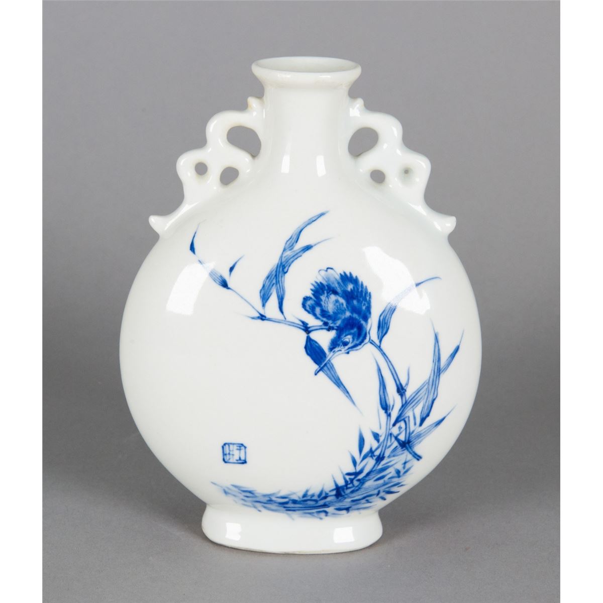 Chinese Wang Bu Blue and White Porcelain Vase