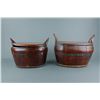 Image 1 : Antique Chinese Wooden Rice Containers 2pcs