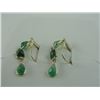 Image 2 : PAIR OF 14K YELLOW GOLD DANGLING NATURAL EMERALD EARRINGS WITH 6 EMERALDS, APPROX 3.00CARATS