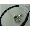 Image 2 : 10KT WHITE GOLD HEART SHAPED DIAMOND SET PENDANT WITH 20 DIAMONDS, APPROX 0.22CARAT