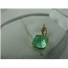 Image 2 : 14KT YELLOW GOLD NATURAL EMERALD AND DIAMOND ACCENTED PENDANT WITH ONE EMERALD, APPROX 2.10CARAT