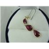 Image 2 : 14KT YELLOW GOLD PROMOTIONAL RUBY AND DIAMOND SET PENDANT WITH 3 PURPLE RUBIES, APPROX 3.20CARAT