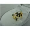 Image 2 : 22KT YELLOW GOLD MULTI COLOUR SAPPHIRE PENDANT WITH 6 BLACK -BLUE SAPPHIRES, APPROX 0.34CARAT AND