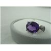 Image 2 : 14KT WHITE GOLD NATURAL AMETHYST AND DIAMOND SET PENDANT WITH ONE AMETHYST, APPROX 3.25CARAT AND 3