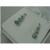 Image 2 : PAIR OF 10KT YELLOW GOLD NATURAL BLUE TOPAZ DANGLING EARRINGS WITH A TOTAL OF 6 NATURAL BLUE TOPAZ,