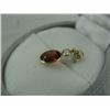 Image 2 : 14KT YELLOW GOLD NATURAL RHODOLITE GARNET, WHITE SAPHIRE AND DIAMOND SET PENDANT WITH ONE ORANGE