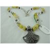 Image 2 : STERLING SILVER TRIBAL STYLE QUARTZ AND TOPAZ BEAD NECKLACE WITH STERLING SILVER PENDANT