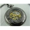Image 3 : NEW 2 SIDED MECHANICAL SKELETON POCKET WATCH. 2TONES