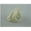 Image 2 : HAND CARVED WALRUS MOTIF RING IN BUFFALO BONE