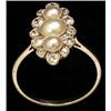 Image 1 : A marquise cluster ring, set with split pearls and old cut diamonds, stamped PLAT. See Illustrati...