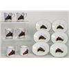 Image 1 : A set of six Royal Crown Derby C Gresley horse enamelled coffee cans and saucers, printed and pai...