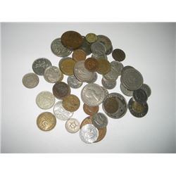 50 TOTAL COINS INCLUDES WORLD & U.S. INCLUDING INDIAN HEAD CENTS/BUFFALO NICKELS & MORE!!