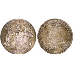 1921 Australian KGV Sixpence - PCGS MS 65