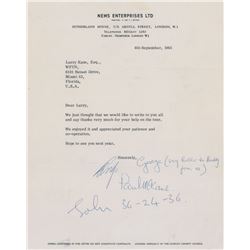 Beatles Typed Letter Signed