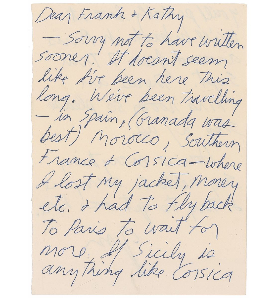 Jim Morrison Letters Jim Morrison Autograph Letter Signed