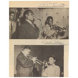 Miles Davis, Chet Baker, and Illinois Jacquet Signed Book Page