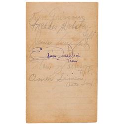 Jazz Musicians Signed Notepad: Webster, Lunceford, and Basie