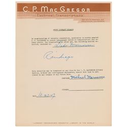 Dodo Marmarosa Signed Document