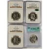 Image 1 : 4 FRANKLIN HALF DOLLARS: 1956 ICG MS 64, 1962 NGC PF 67 CAMEO, 1963 PR 65 CAMEO,