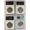 Image 2 : 4 FRANKLIN HALF DOLLARS: 1956 ICG MS 64, 1962 NGC PF 67 CAMEO, 1963 PR 65 CAMEO,