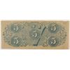 Image 2 : 1863 $5 CONFEDERATE STATES OF AMERICA NOTE (T-60) VG