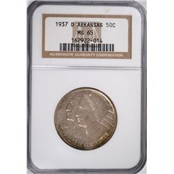 1937-D ARKANSAS COMMEN HALF DOLLAR NGC MS-65