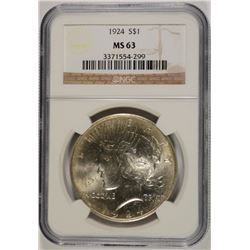 1924 PEACE DOLLAR NGC MS-63