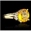 Image 2 : 14KT Yellow Gold 3.58ct Citrine and Diamond Ring