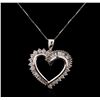Image 2 : 18KT White Gold 0.99ctw Diamond Heart Pendant With Chain