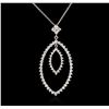 Image 1 : 14KT White Gold 1.00ctw Diamond Pendant With Chain