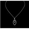 Image 2 : 14KT White Gold 1.00ctw Diamond Pendant With Chain
