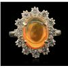 Image 1 : 14KT Yellow Gold 4.17ct Opal and Diamond Ring