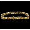 Image 2 : 14KT Yellow Gold 19.40ctw Sapphire and Diamond Bracelet