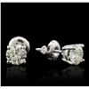 Image 2 : 14KT White Gold 0.98ctw Diamond Solitaire Earrings