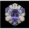 Image 1 : 14KT White Gold 3.58ct Tanzanite and Diamond Ring