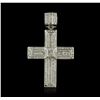 Image 1 : 14KT White Gold 5.12ctw Diamond Cross Pendant