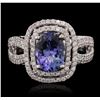 Image 1 : 14KT White Gold 2.37ct Tanzanite and Diamond Ring